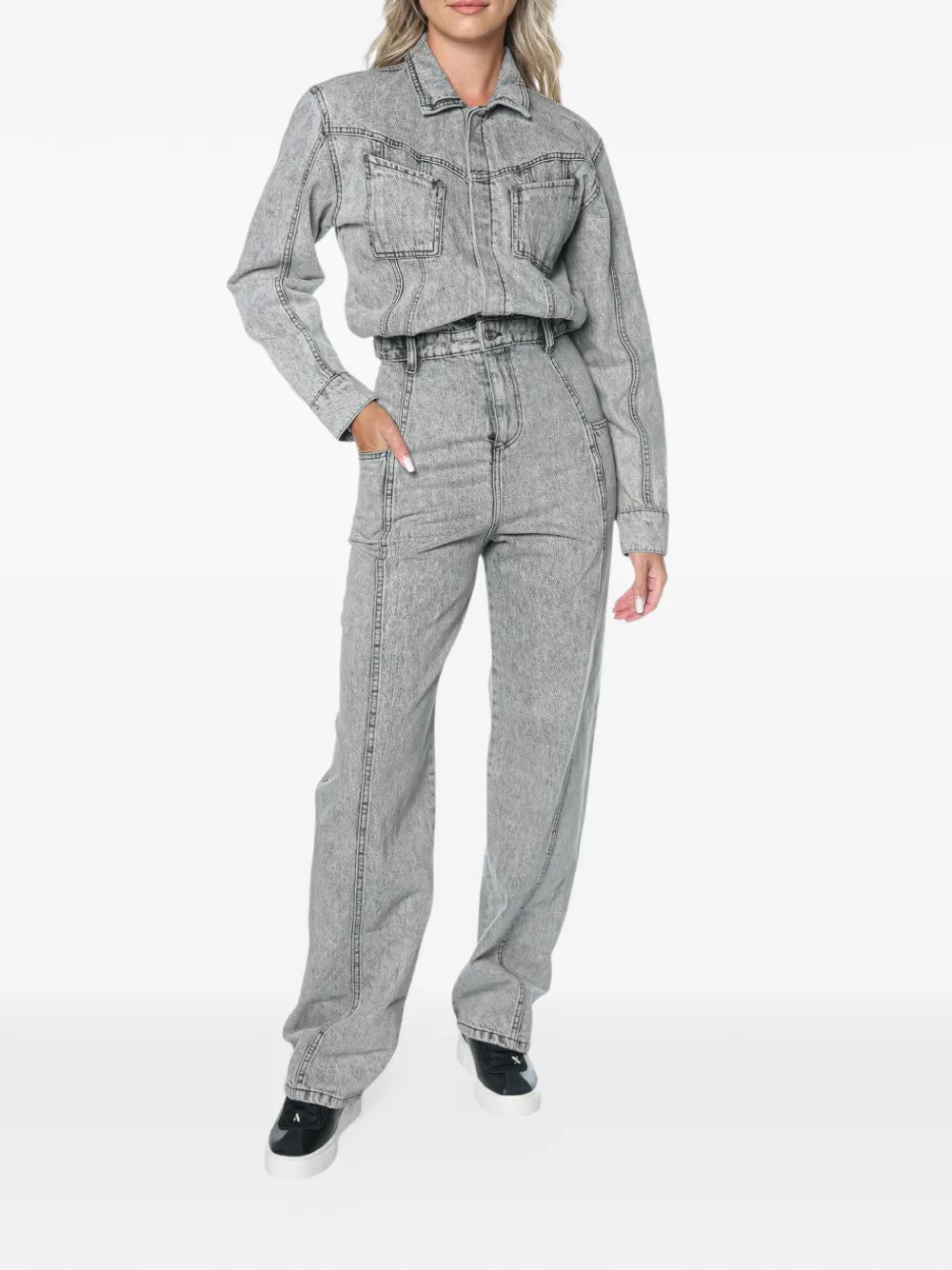 One Teaspoon Icon long-sleeve jumpsuit - Grau