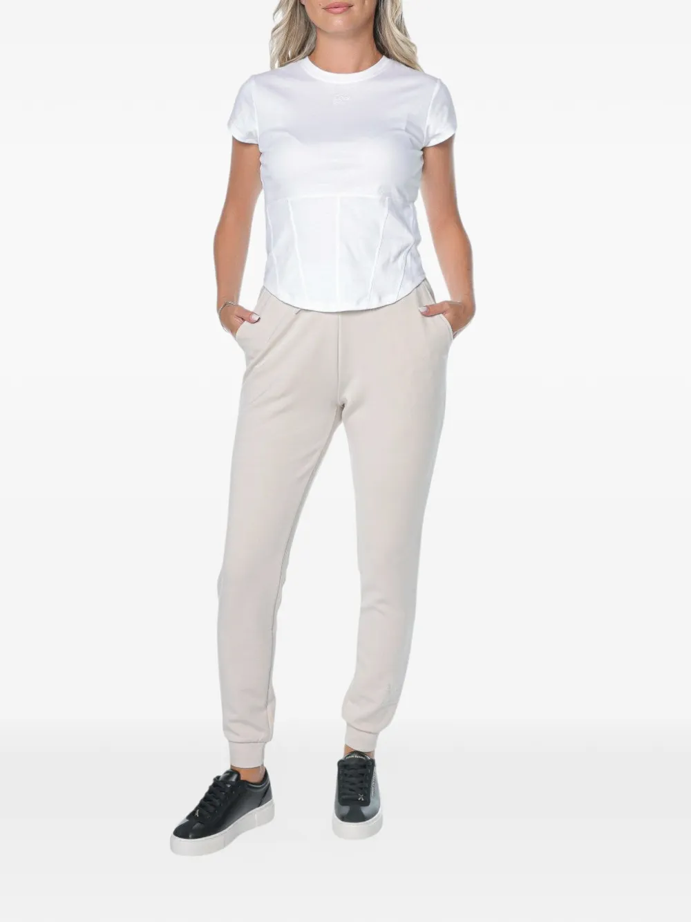 Armani Exchange drawstring-waist track pants Beige