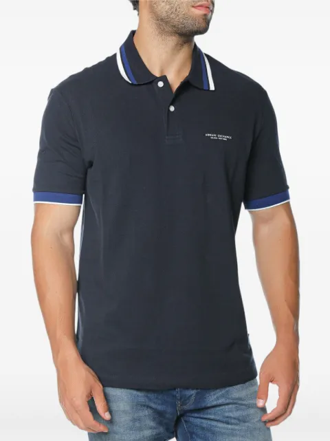 Armani Exchange logo-print tipped polo shirt