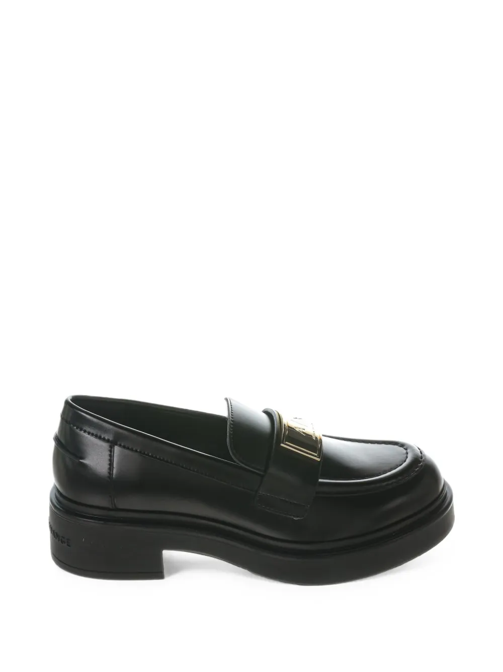 Armani Exchange logo-plaque chunky-sole loafers Zwart