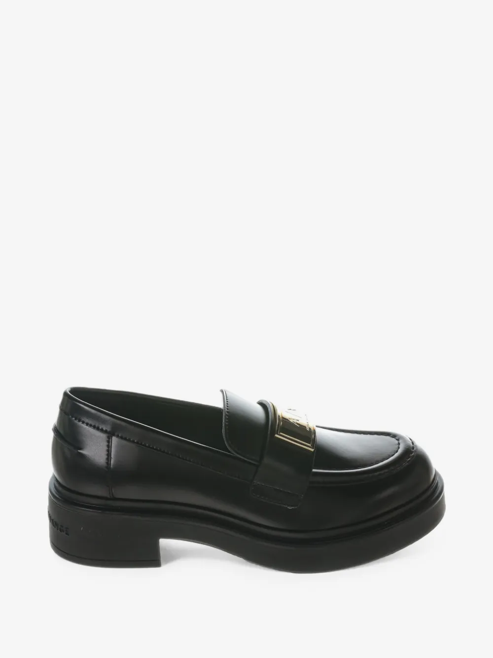 logo-plaque chunky-sole loafers