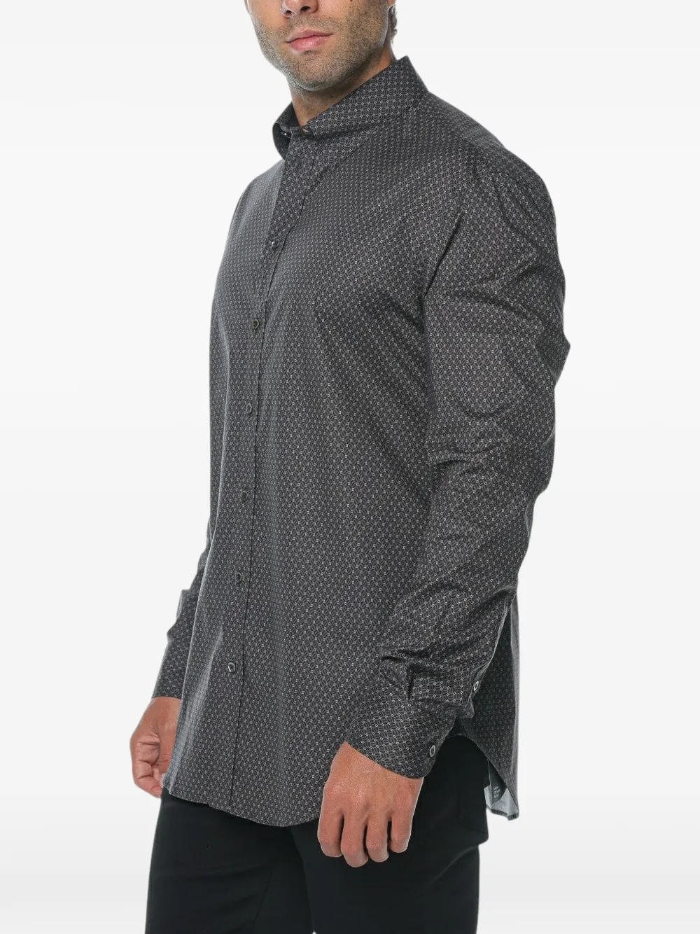 Emporio Armani Overhemd met geometrische print Grijs