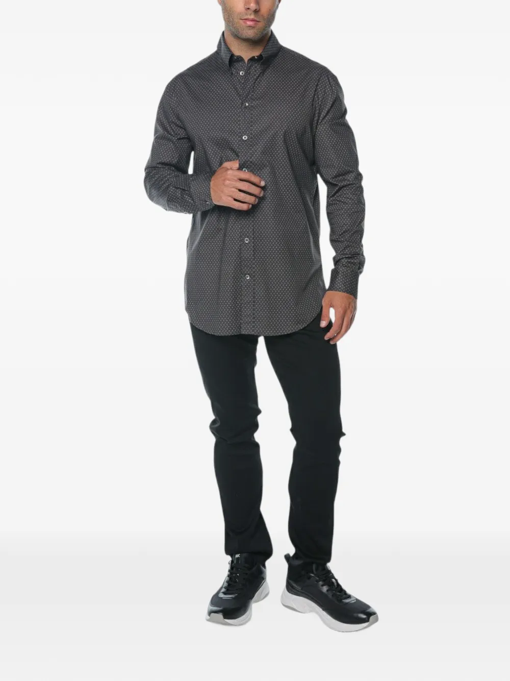Emporio Armani Overhemd met geometrische print Grijs