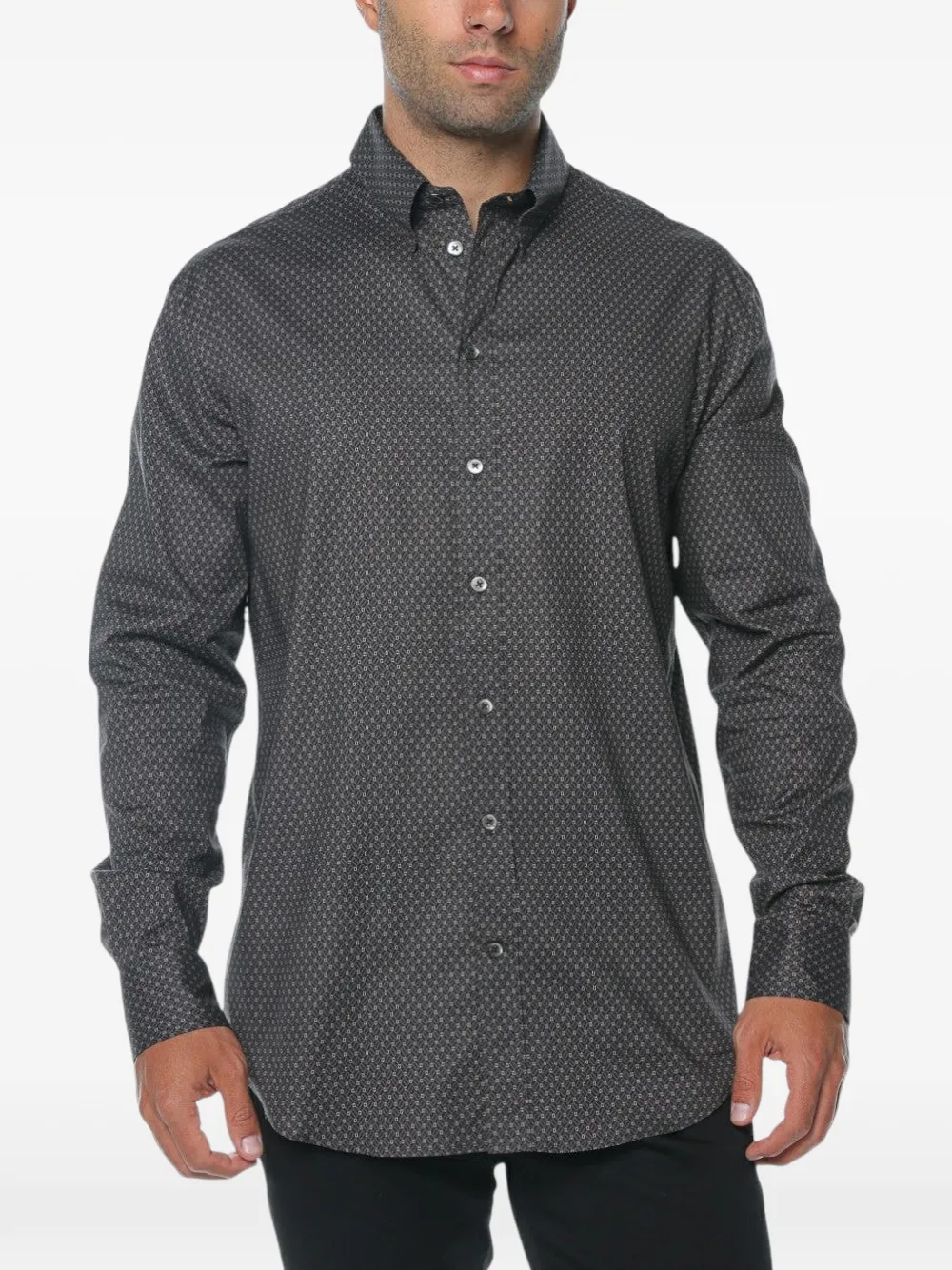 Emporio Armani geometric-print shirt - Grigio