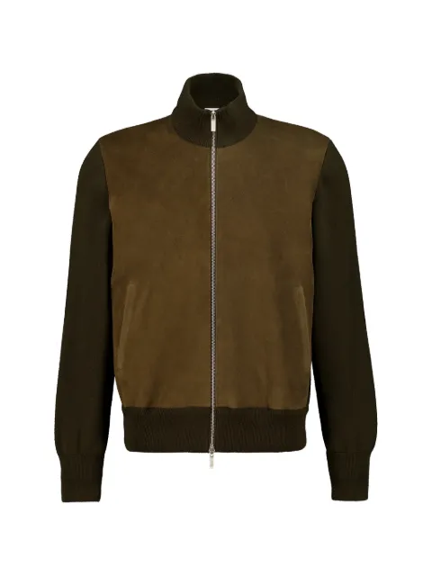 Ferragamo suede blouson with knitted details