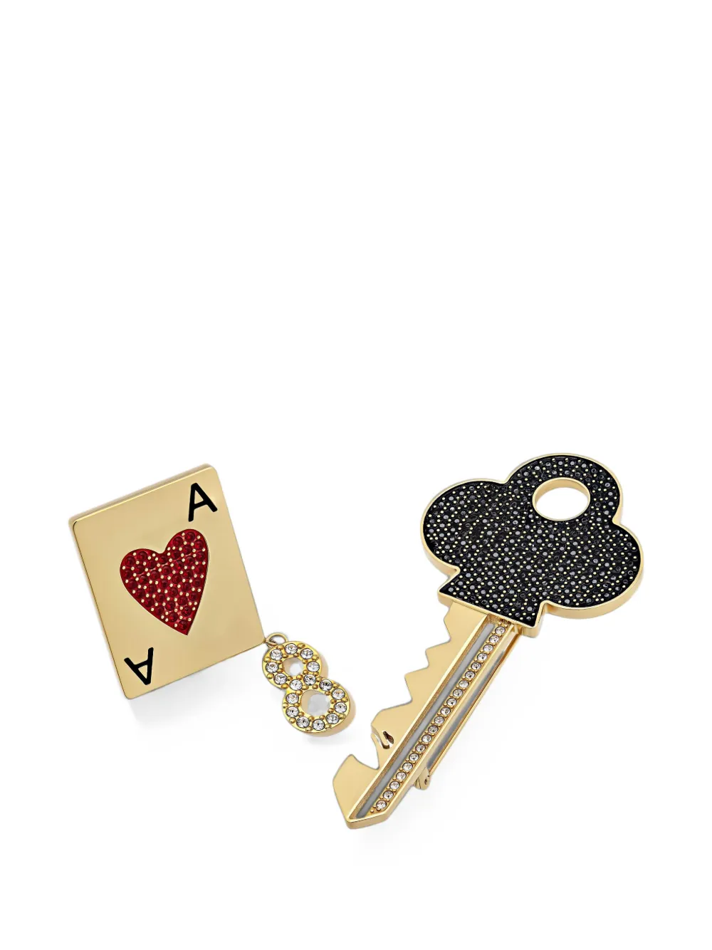 Swarovski crystal-embellished Optimal brooches