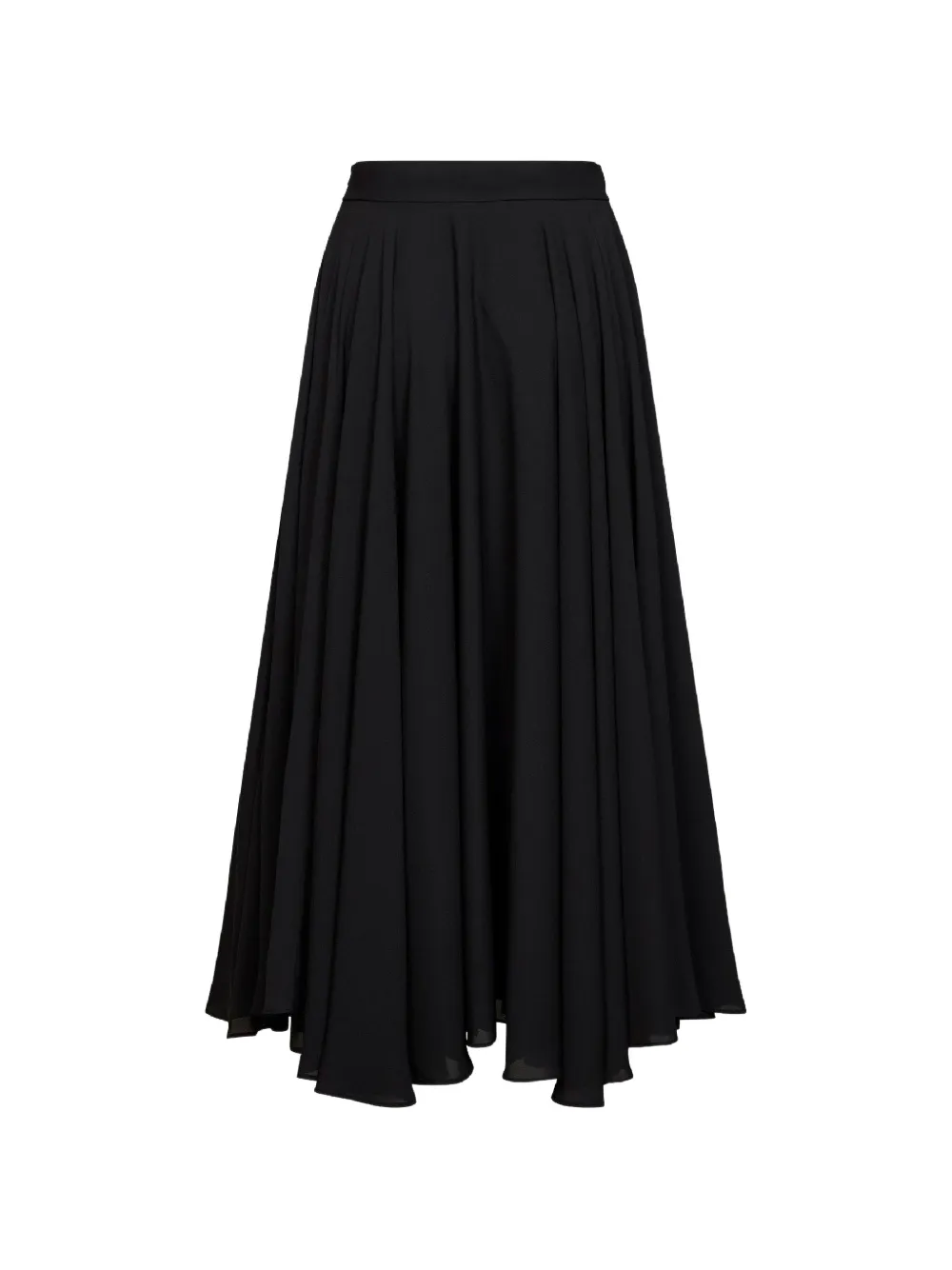 Blanca Vita pleated asymmetric midi skirt Zwart