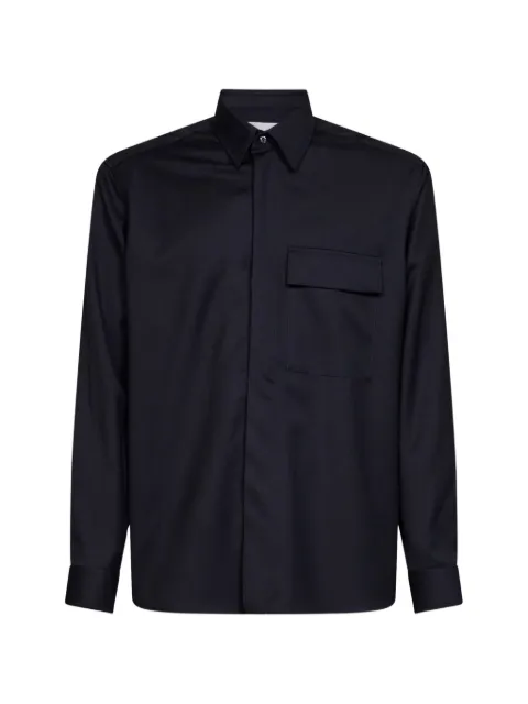D4.0 concealed-button chest-pocket shirt