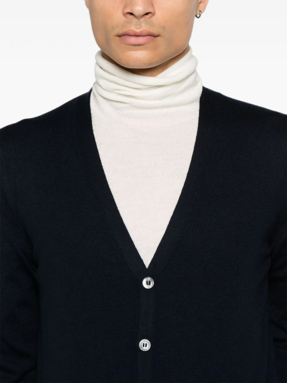D4.0 Button-up vest met V-hals Blauw