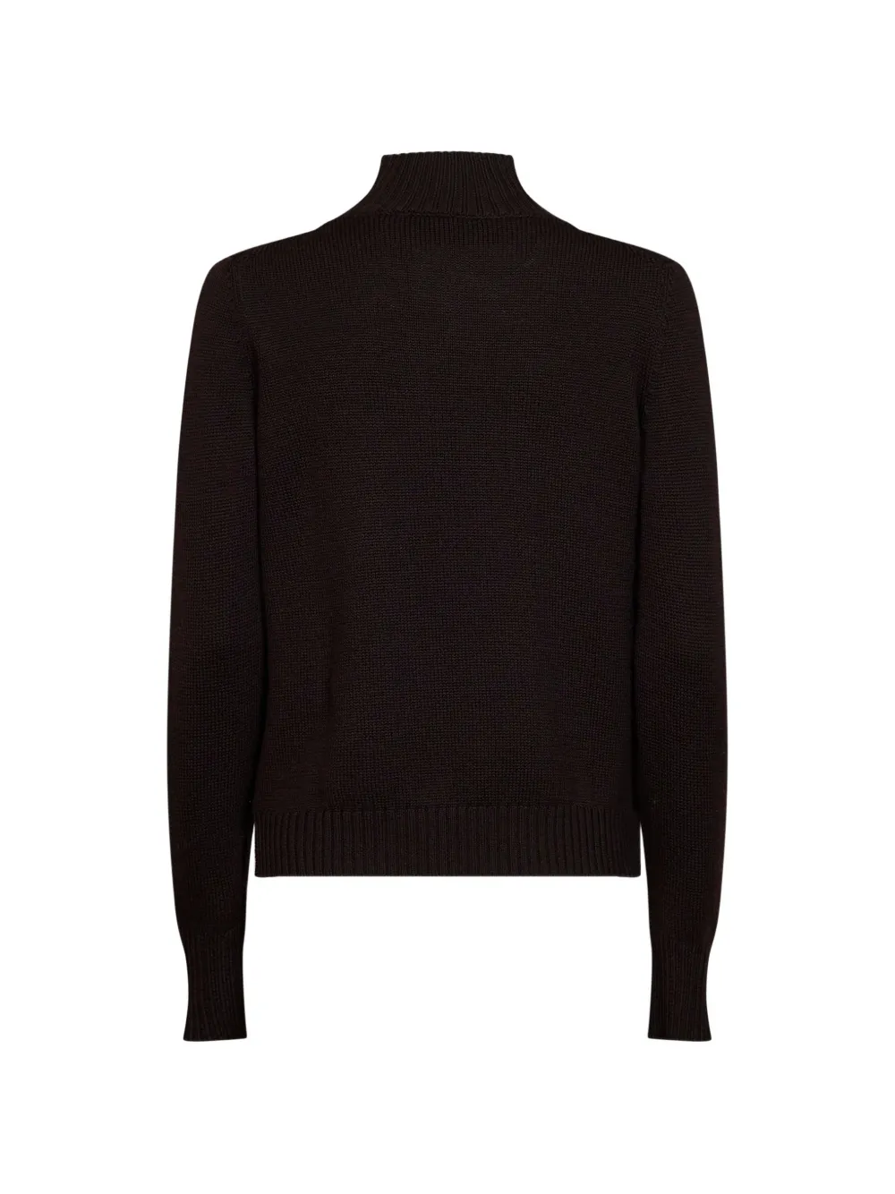 Blanca Vita Ribgebreide trui met hoge hals Bruin