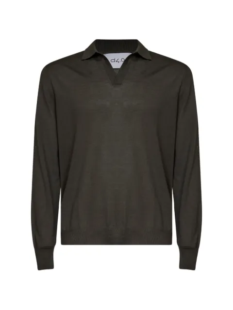 D4.0 virgin-wool open-collar sweater