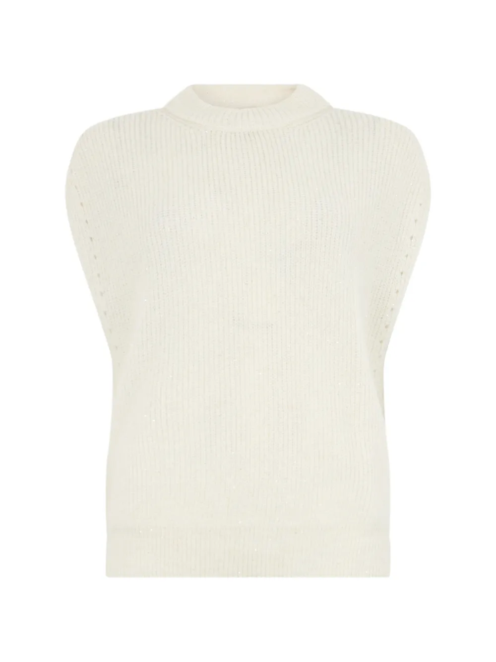 Peserico ribbed-knit sequin-embellished vest - Toni neutri