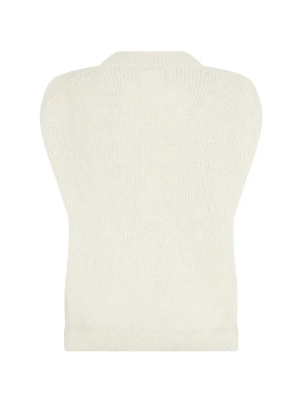 Peserico ribbed-knit sequin-embellished vest Beige