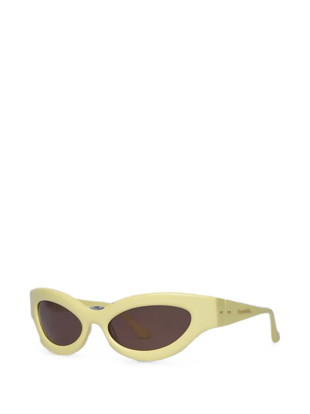 Nanushka Trysta zonnebril met cat-eye montuur Geel