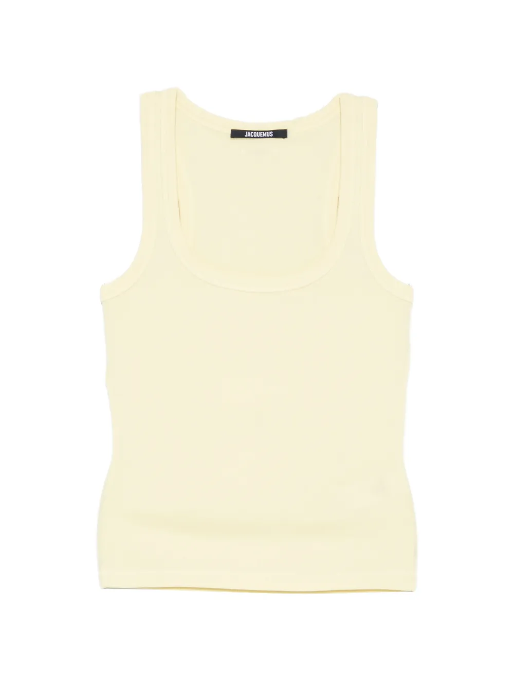 Jacquemus ribbed-knit logo-patch vest Geel