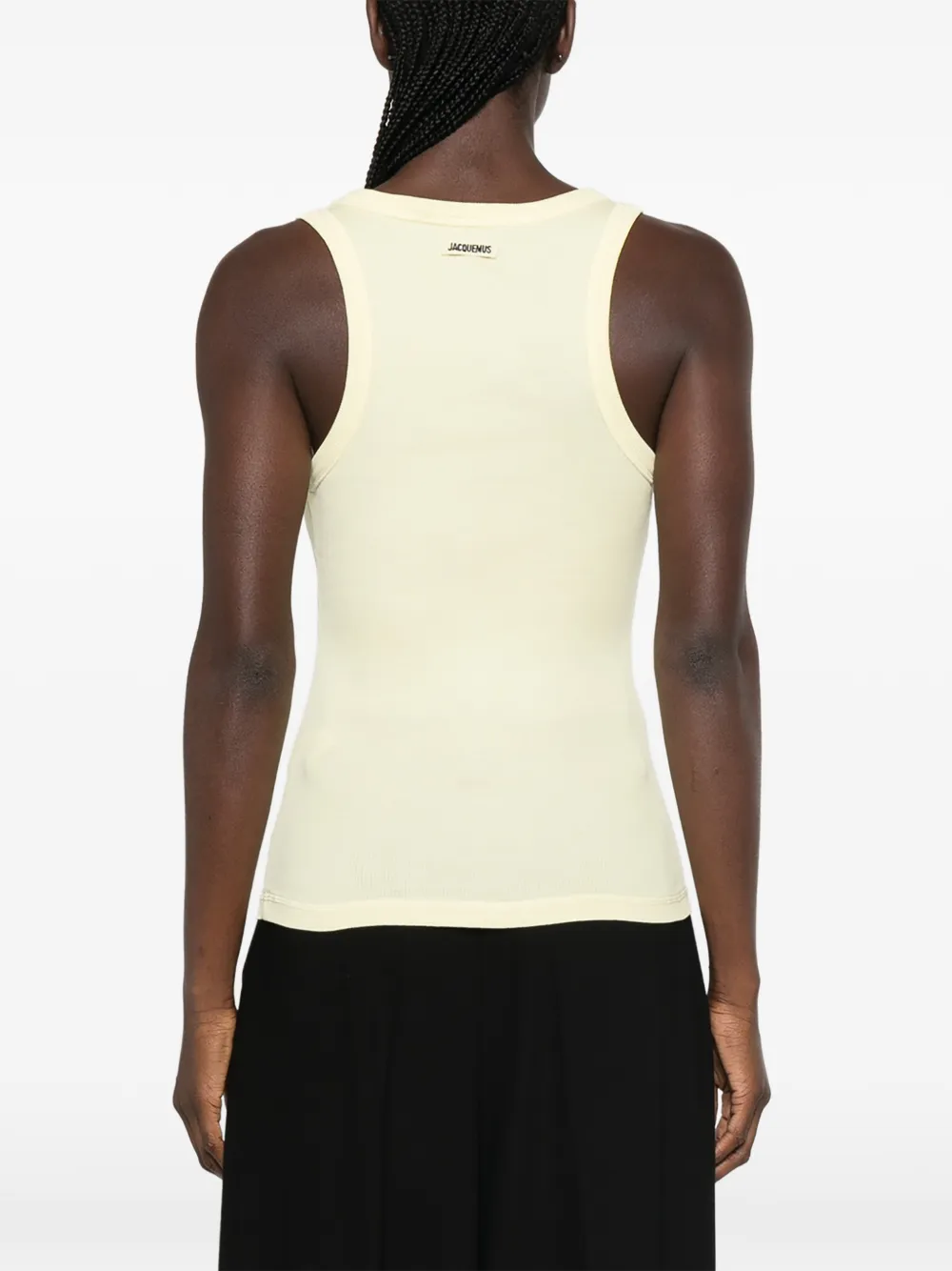 Jacquemus ribbed-knit logo-patch vest Geel