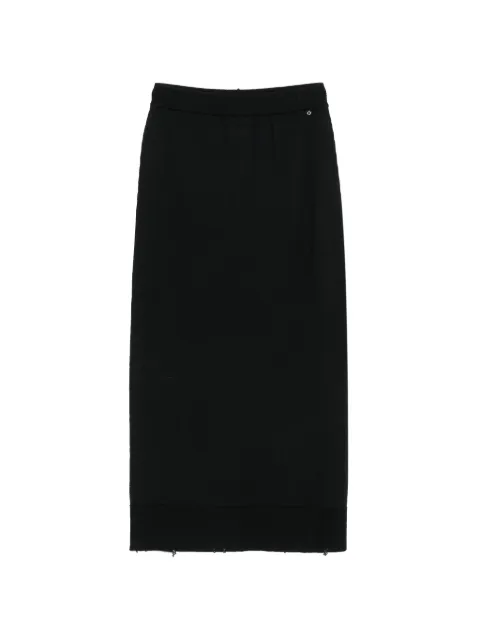 Ottod'Ame falda midi de tejido fino con abertura