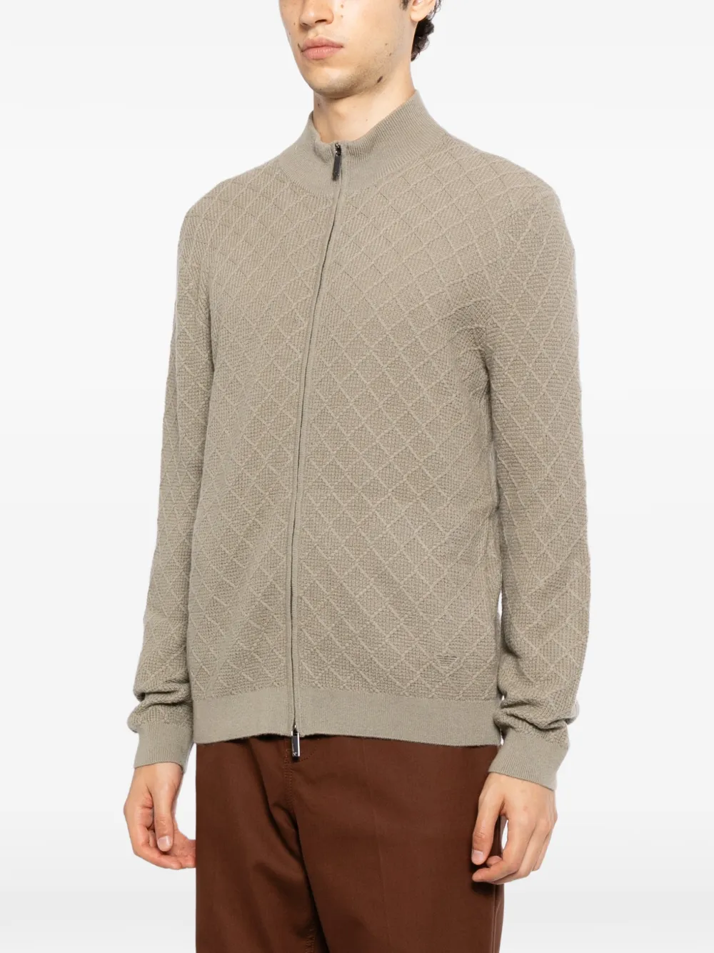 Emporio Armani Vest met textuur en rits Beige
