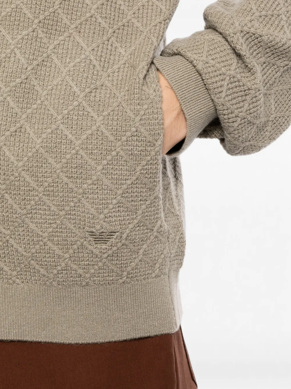 Emporio Armani Vest met textuur en rits Beige