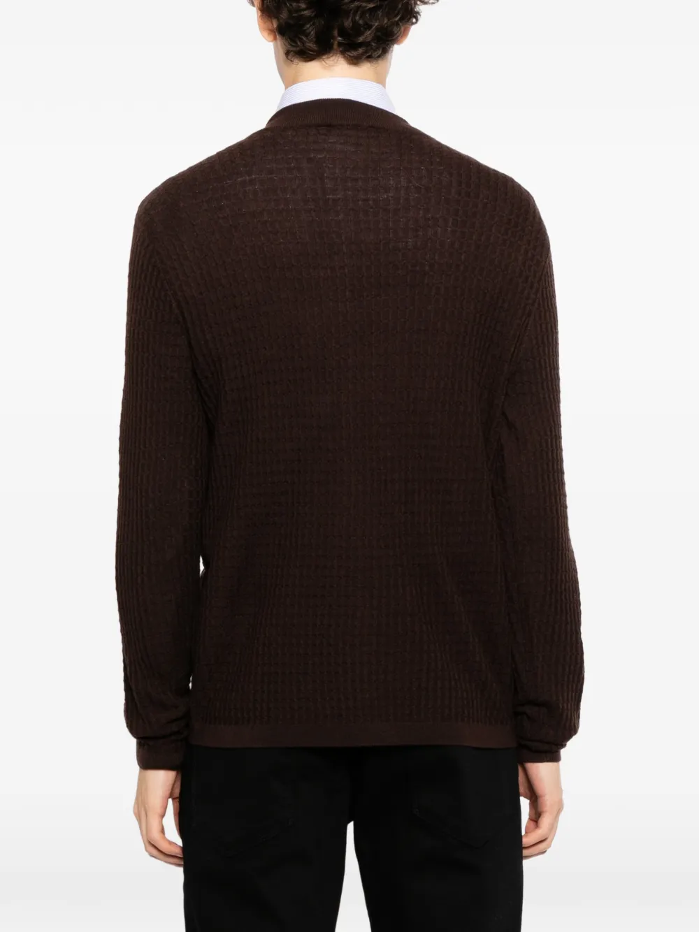 Emporio Armani Vest met wafelpatroon Bruin