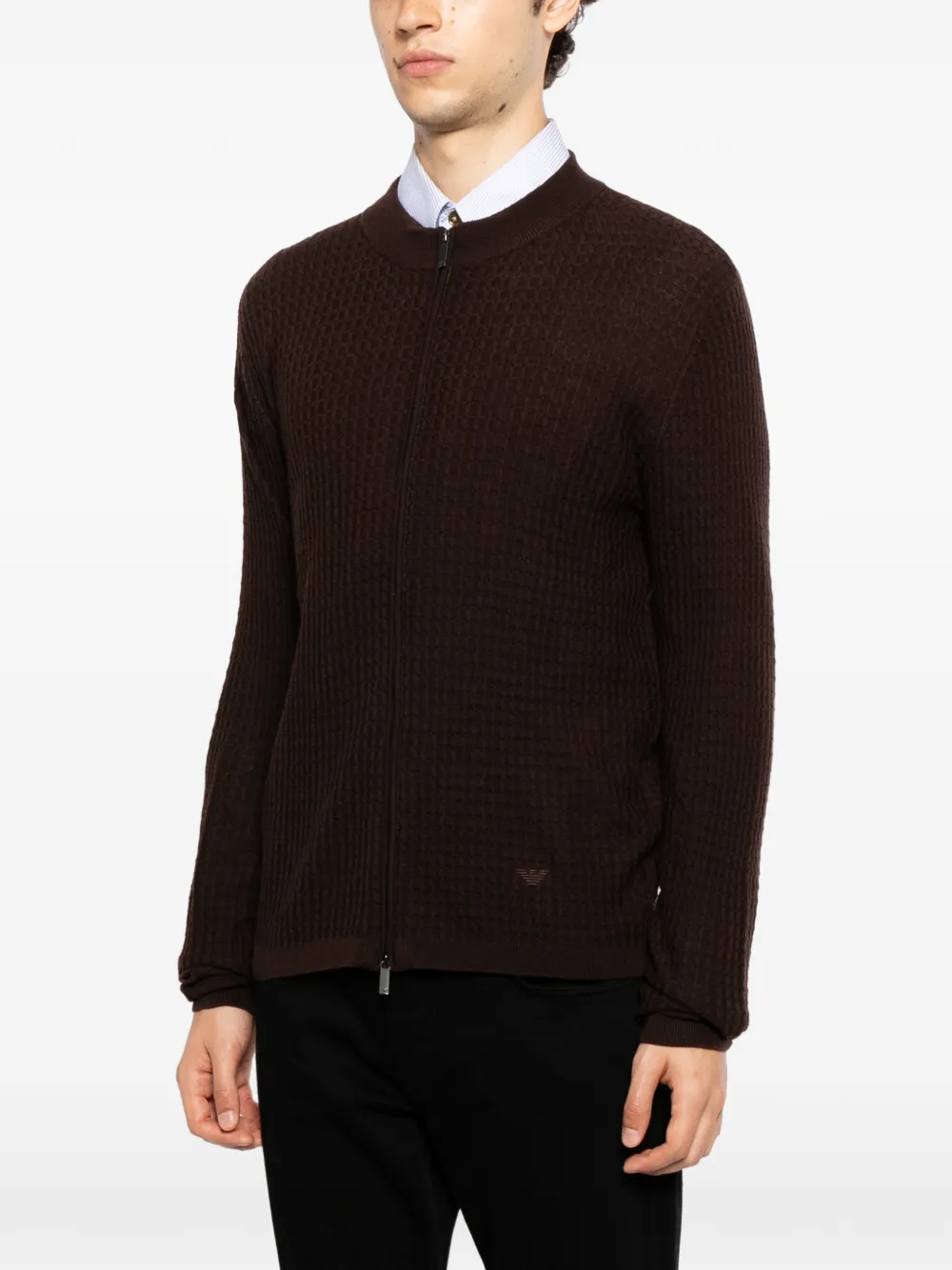 Emporio Armani Vest met wafelpatroon Bruin
