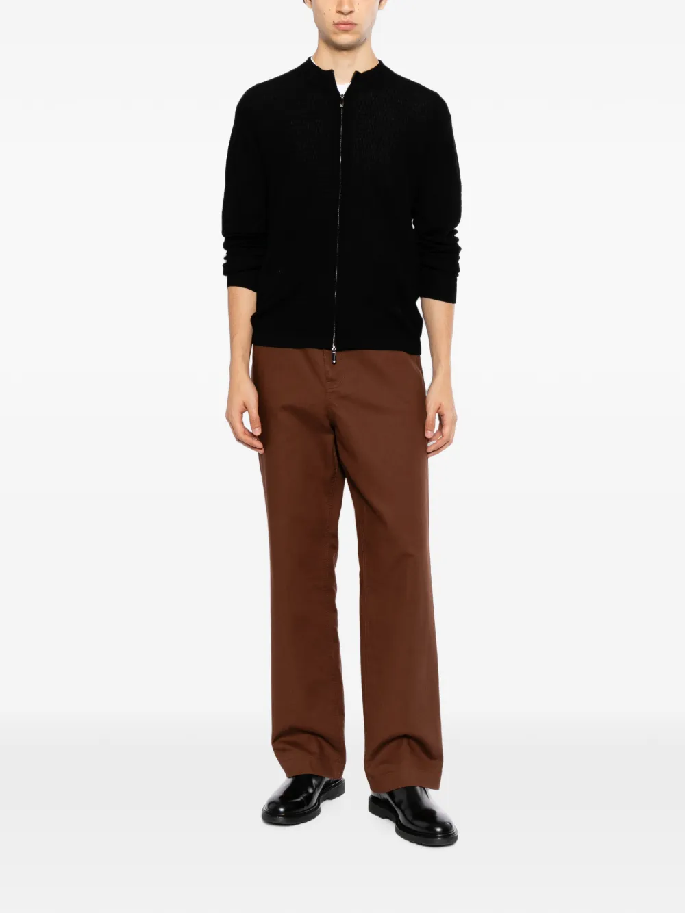 Emporio Armani Vest met rits Zwart