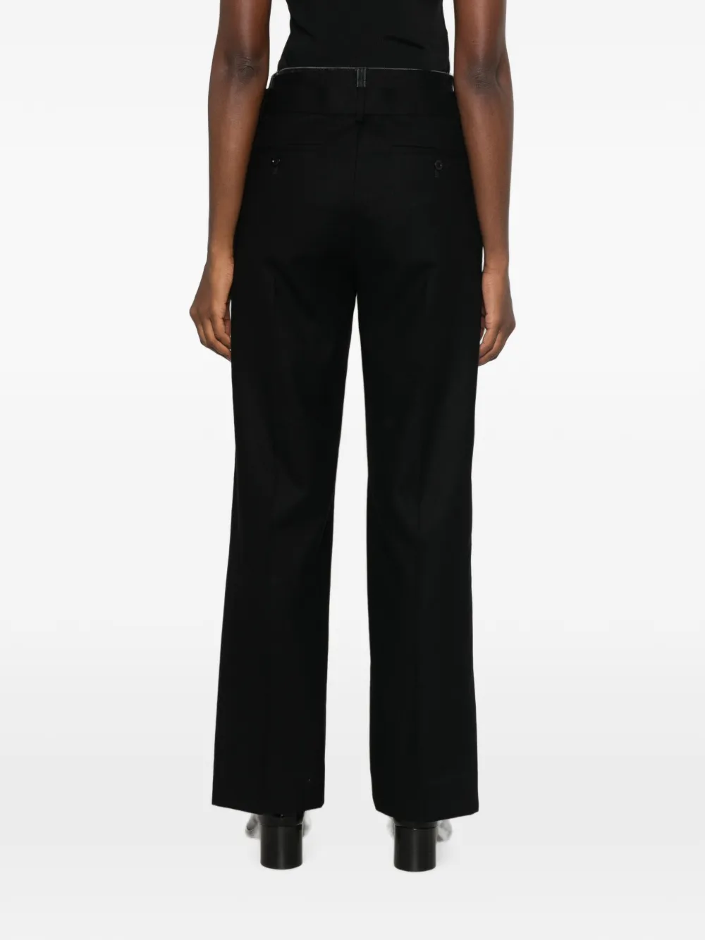 sacai Broek met wijde pijpen Zwart