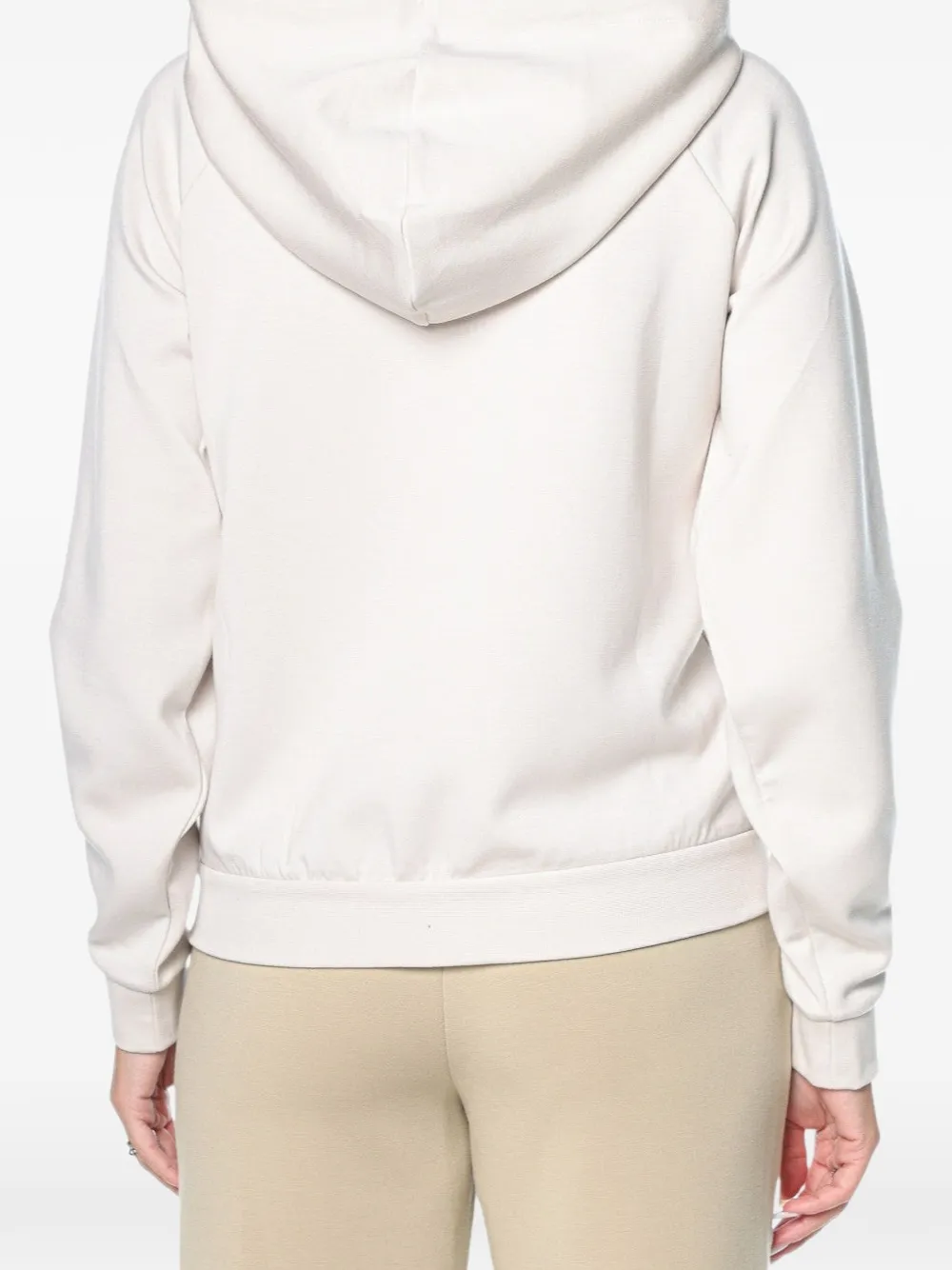 Armani Exchange logo-embellished zip-up hoodie Beige