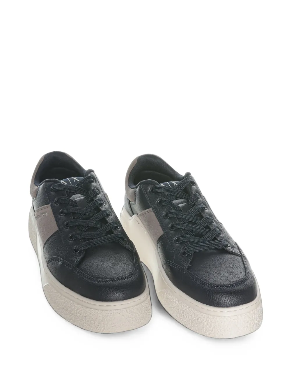 Armani Exchange logo-print panelled sneakers Blauw
