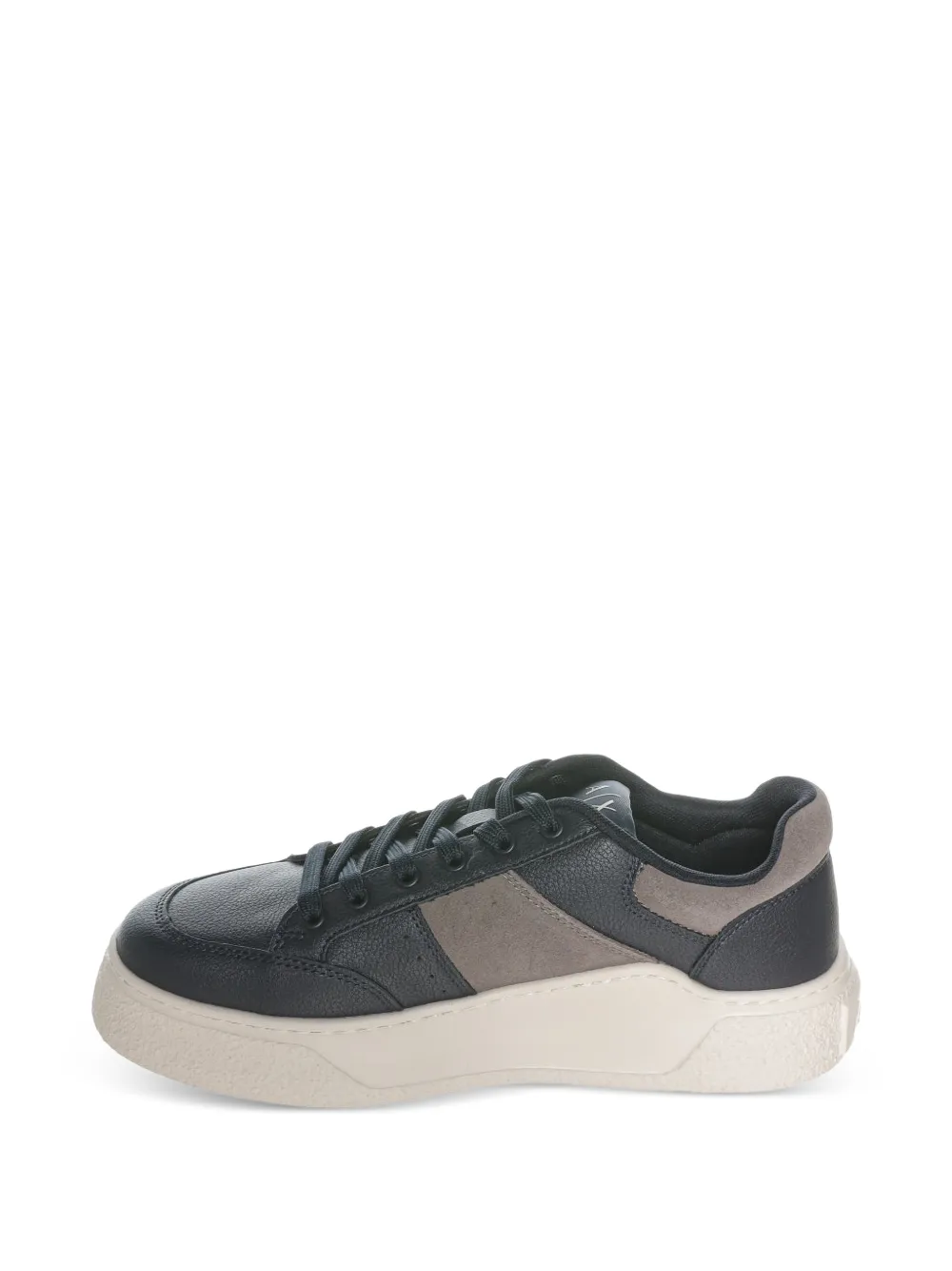 Armani Exchange logo-print panelled sneakers Blauw