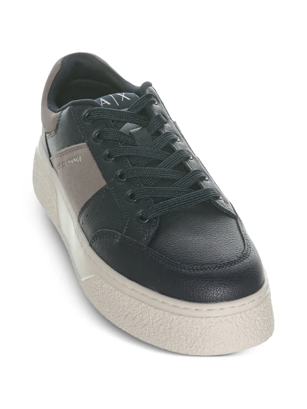 Armani Exchange logo-print panelled sneakers Blauw