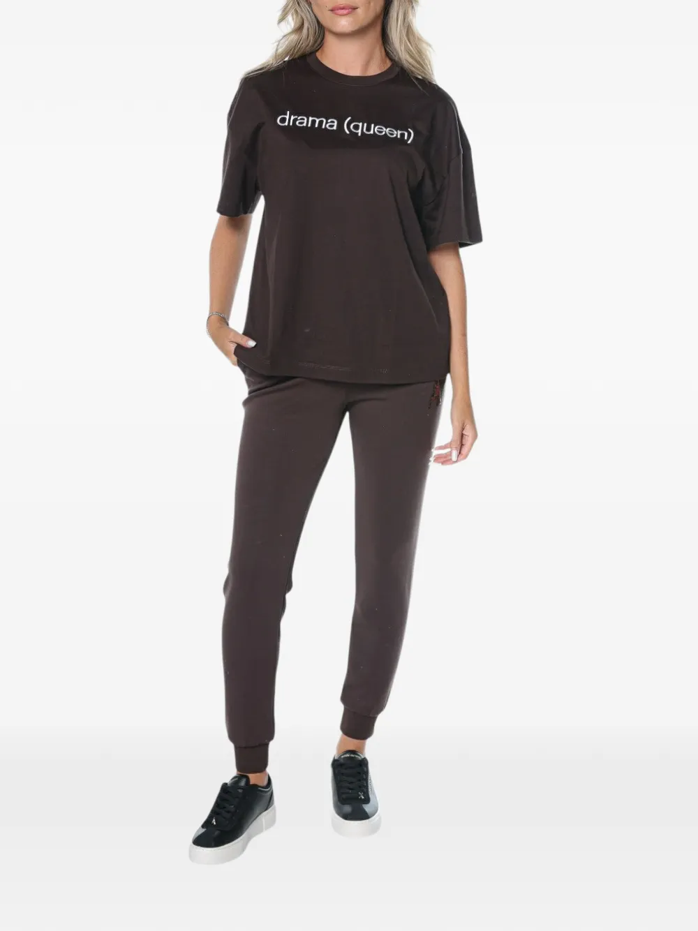 Armani Exchange slogan-print T-shirt Bruin