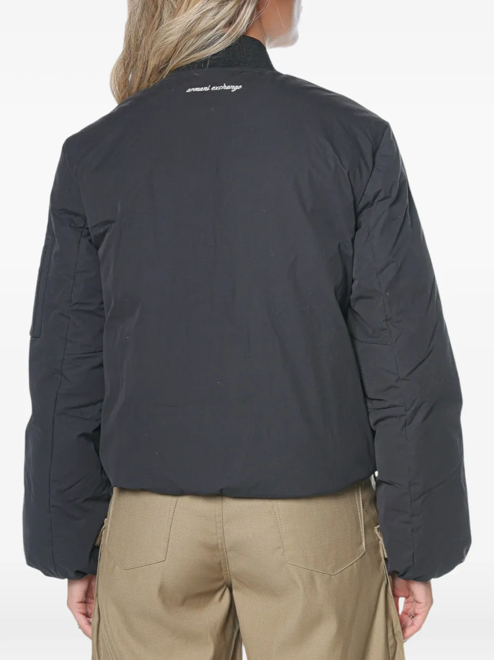 Armani Exchange logo-print blouson jacket Zwart