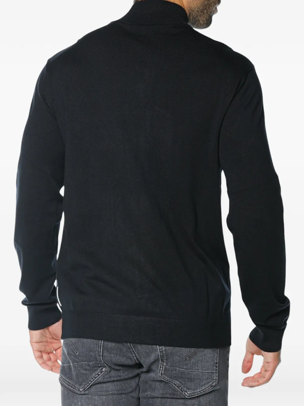 Armani Exchange zip-up cardigan Blauw