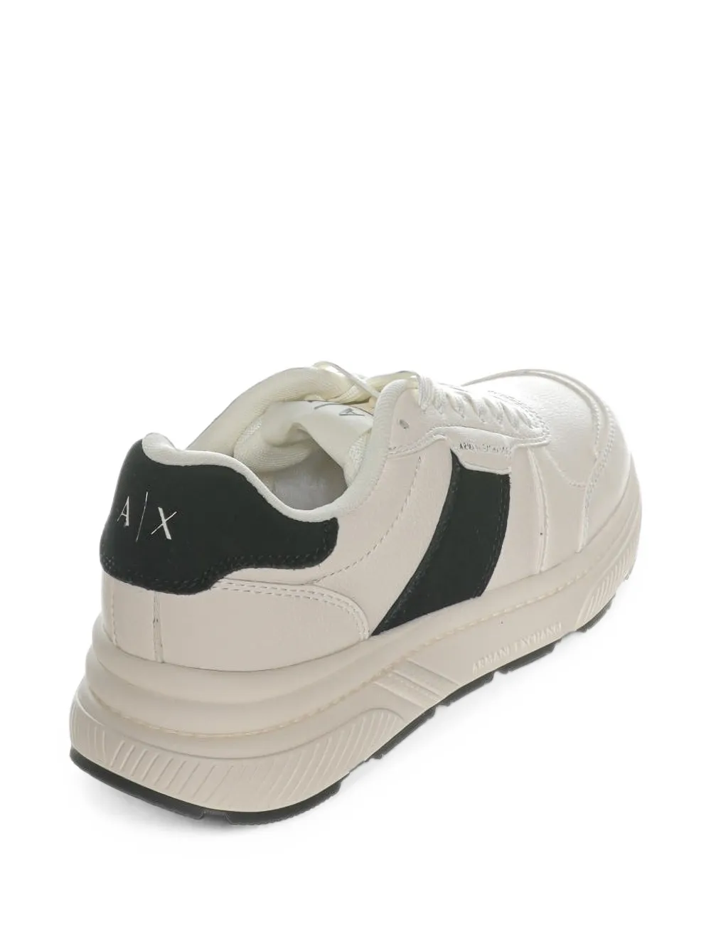 Armani Exchange logo-print panelled sneakers Beige