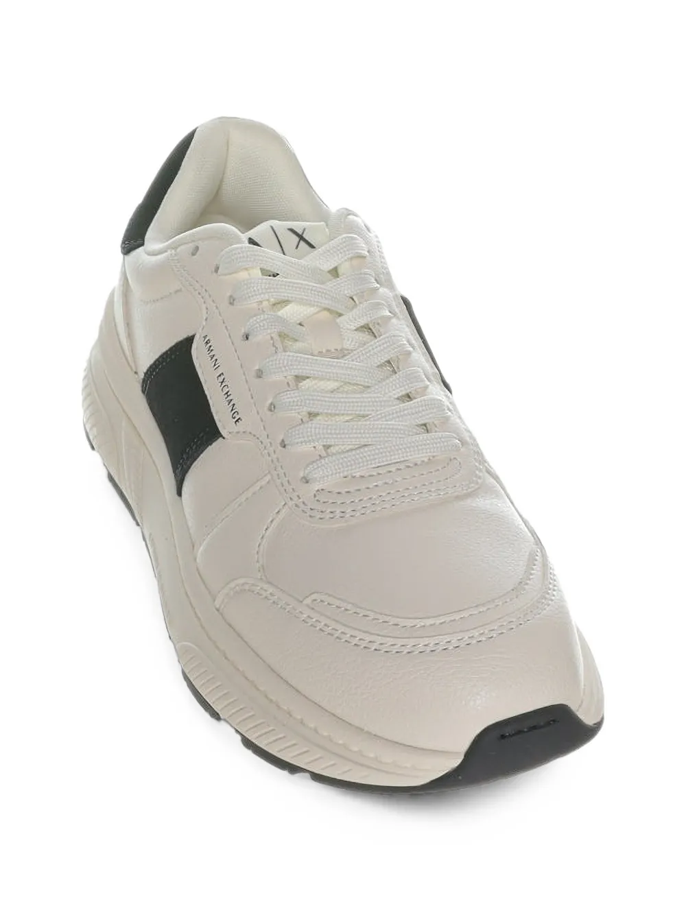 Armani Exchange logo-print panelled sneakers Beige