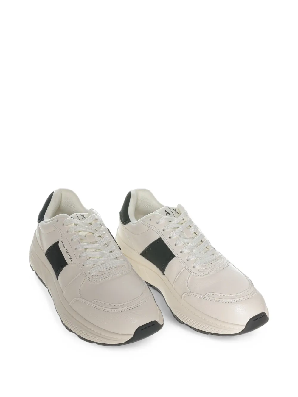 Armani Exchange logo-print panelled sneakers Beige