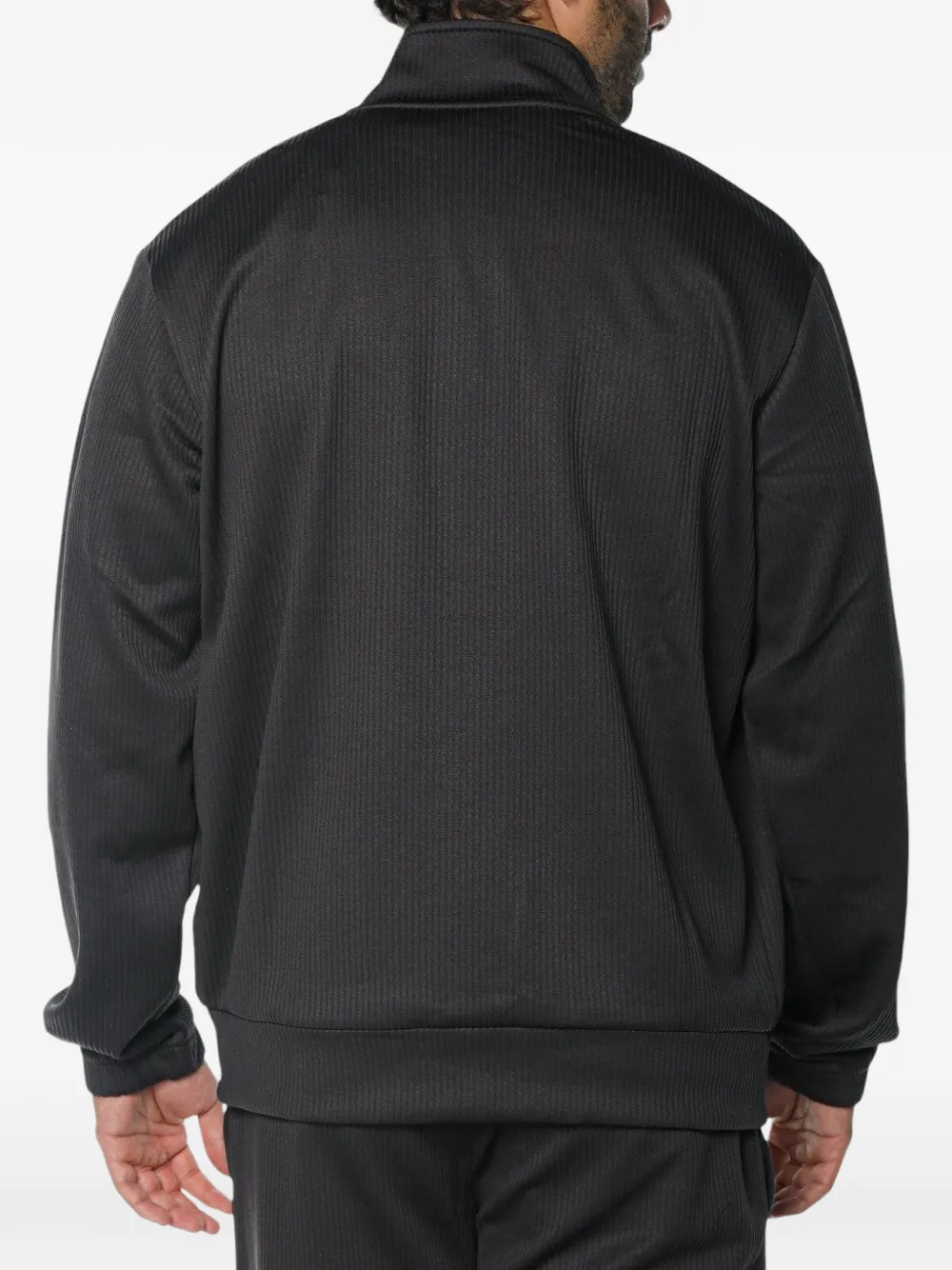Armani Exchange logo-print ribbed-knit sweatshirt Zwart