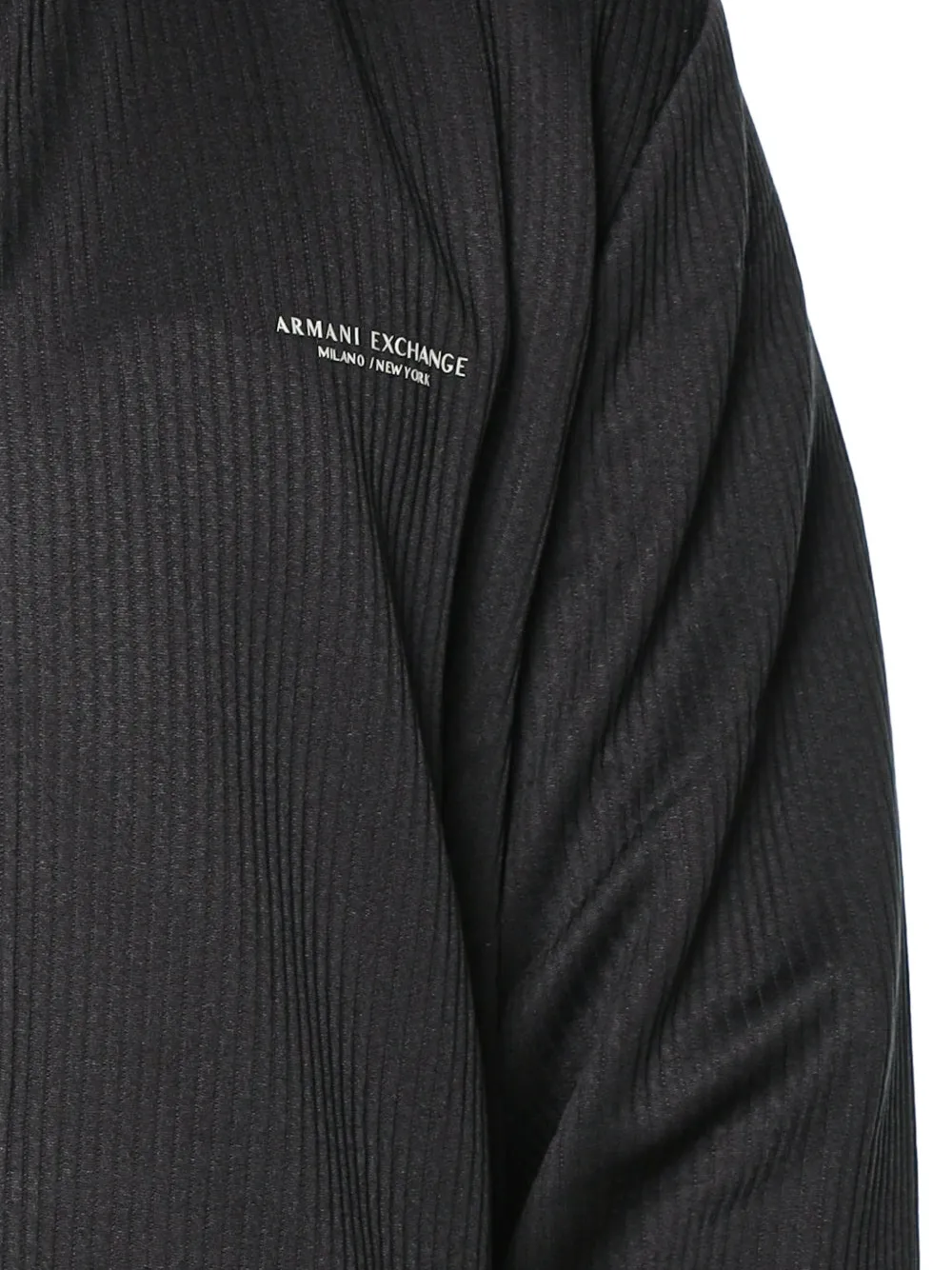Armani Exchange logo-print ribbed-knit sweatshirt Zwart