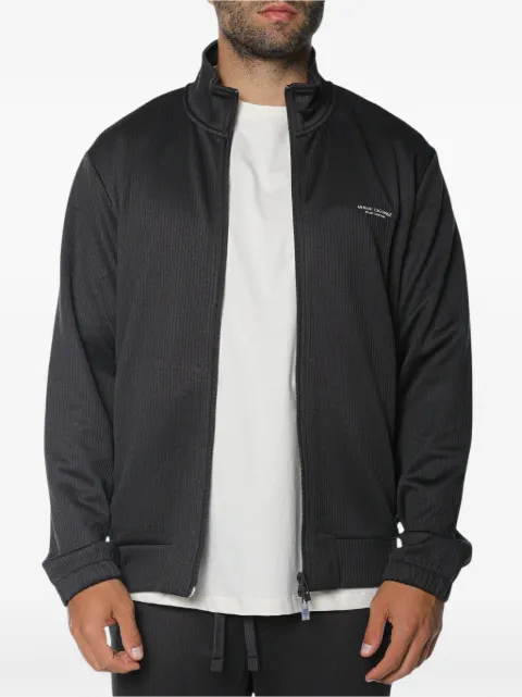 Armani Exchange logo-print ribbed-knit sweatshirt