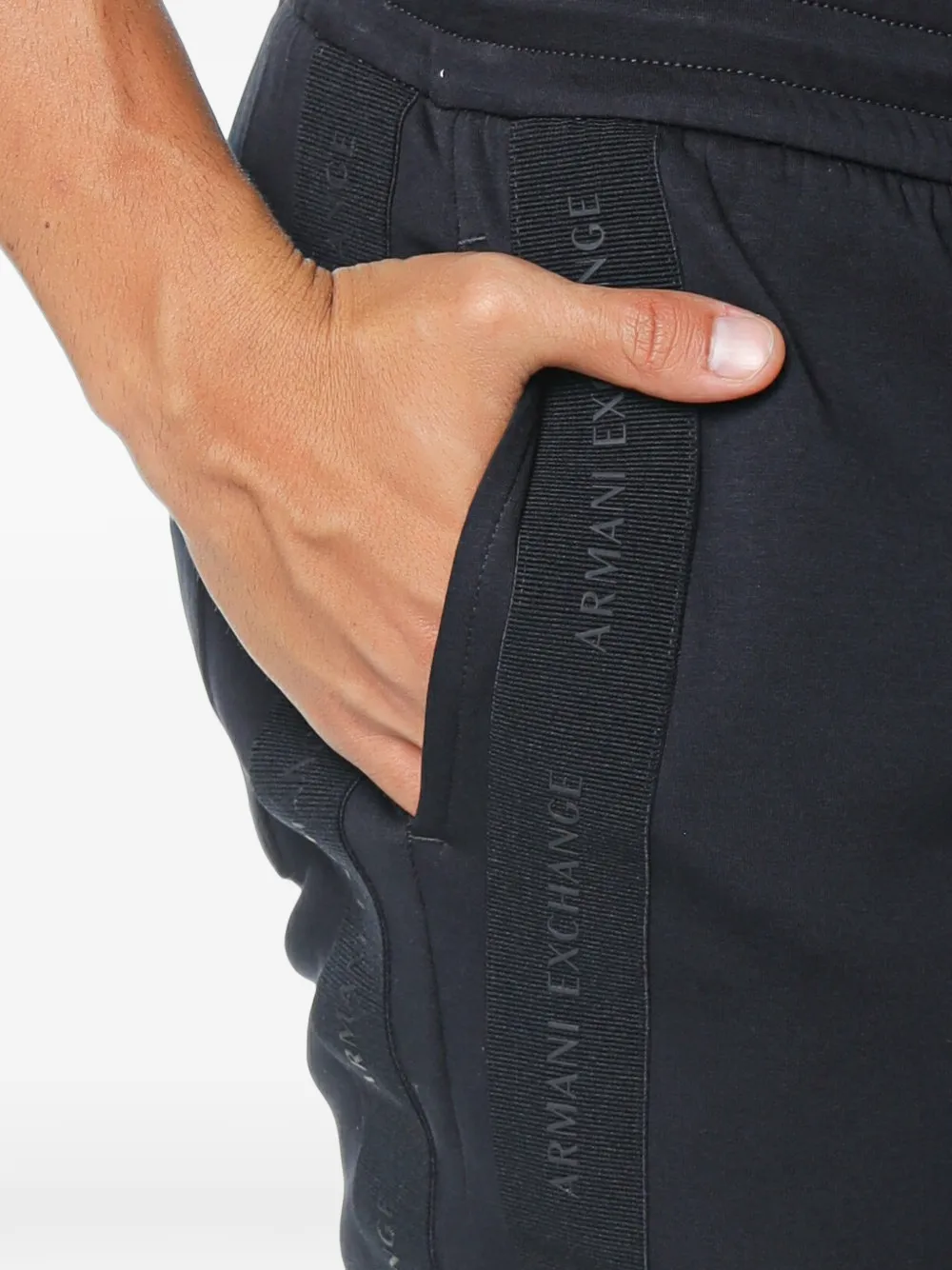 Armani Exchange logo-tape track pants Blauw