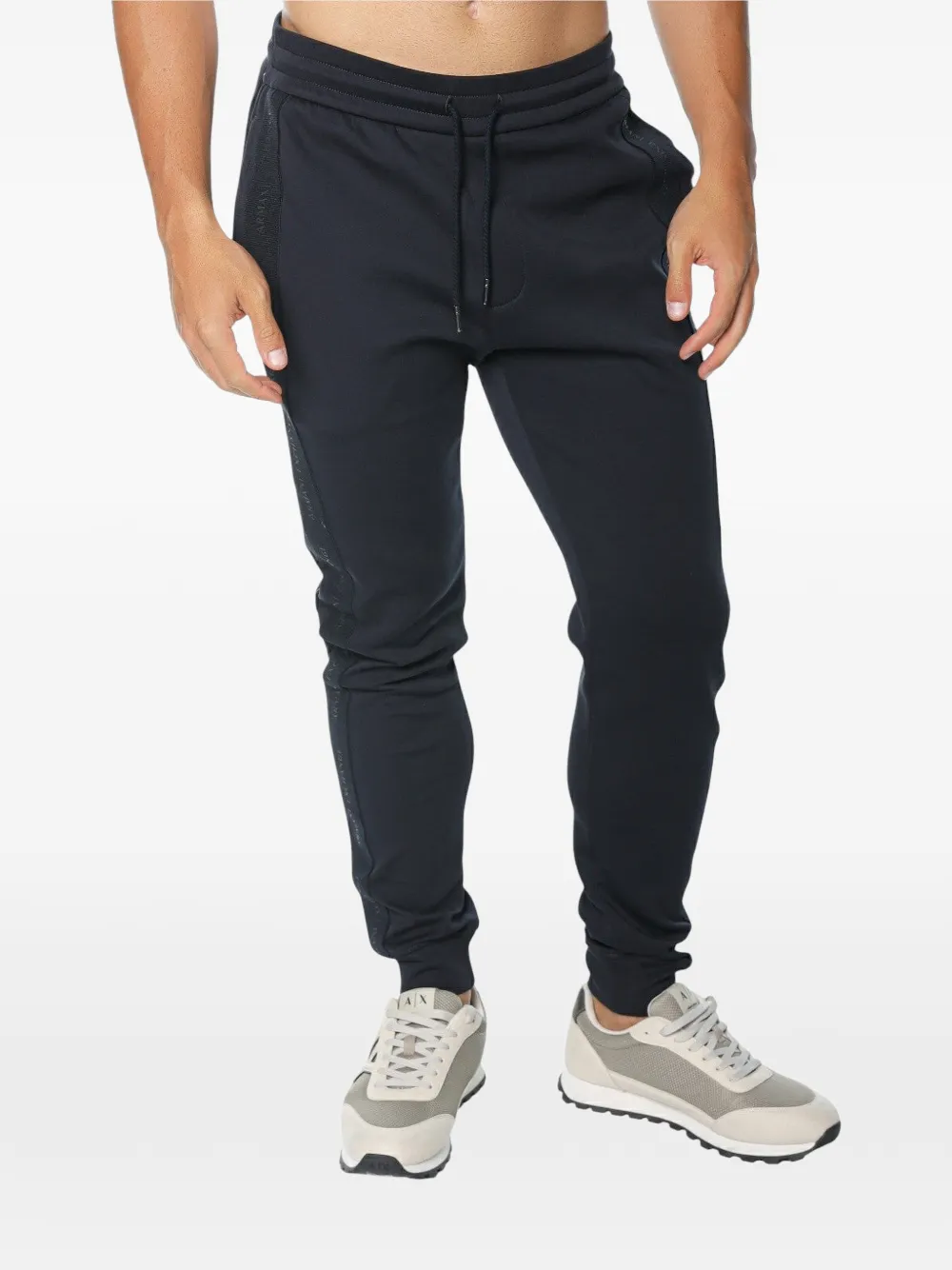 Armani Exchange Trainingsbroek met logoband Blauw