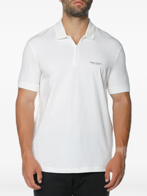 Armani Exchange logo-print zip-fastening polo shirt