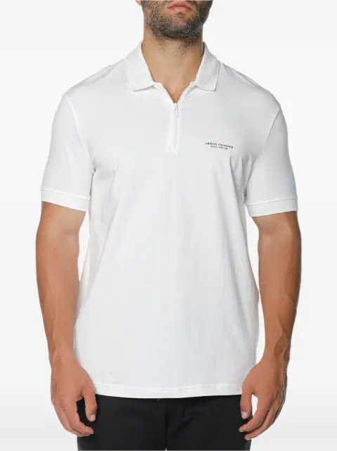 Armani Exchange logo-print zip-fastening polo shirt