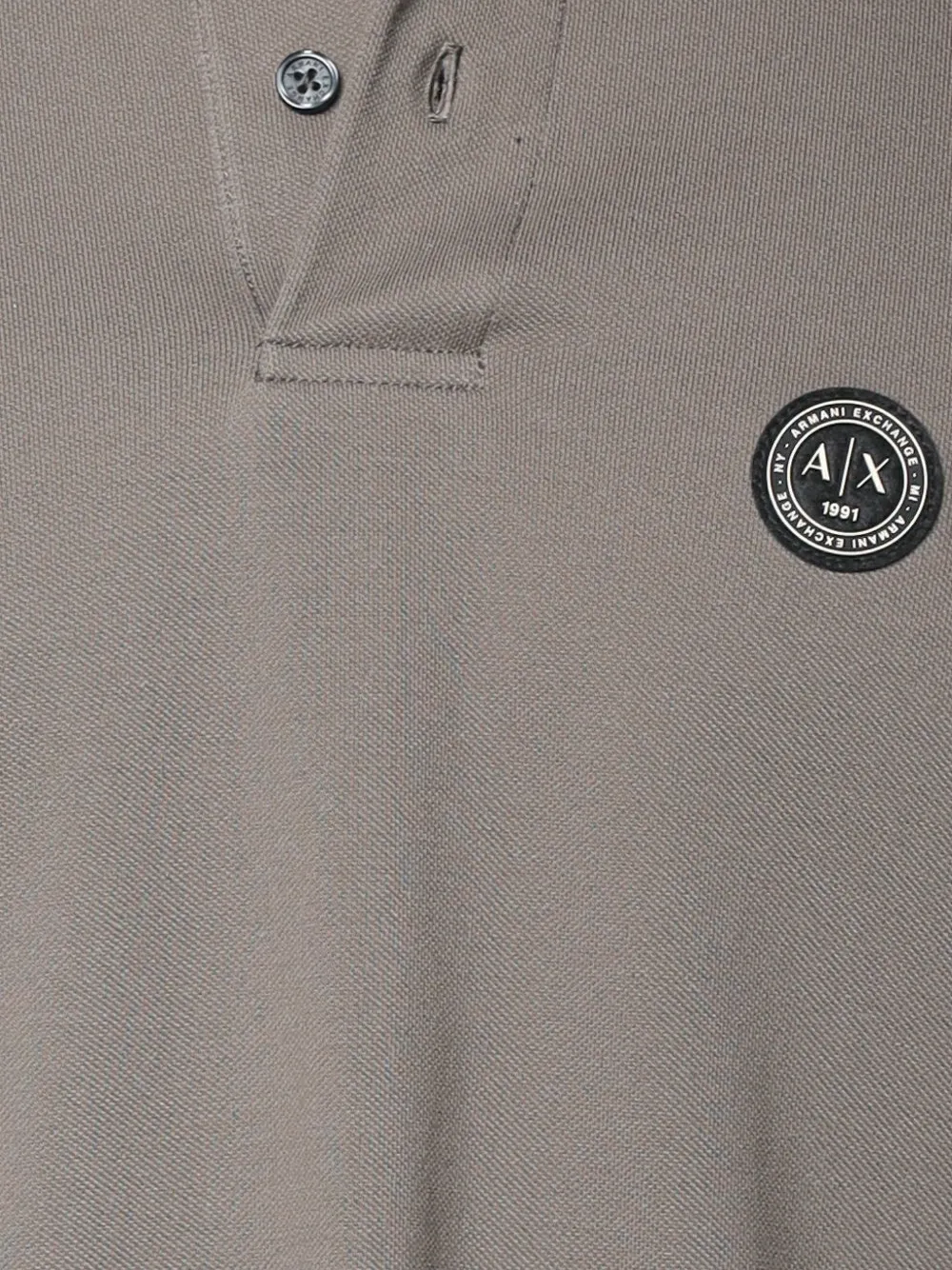 Armani Exchange logo-patch long-sleeve polo shirt Bruin