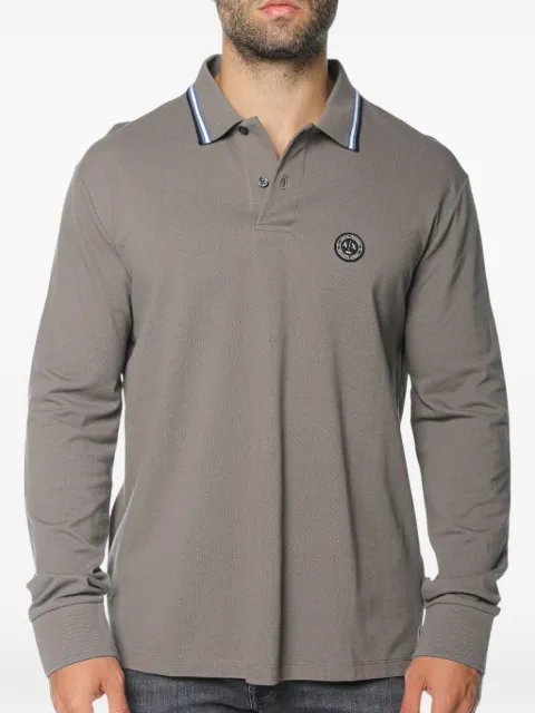 Armani Exchange logo-patch long-sleeve polo shirt