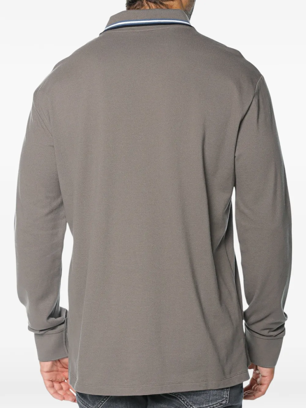 Armani Exchange logo-patch long-sleeve polo shirt Bruin