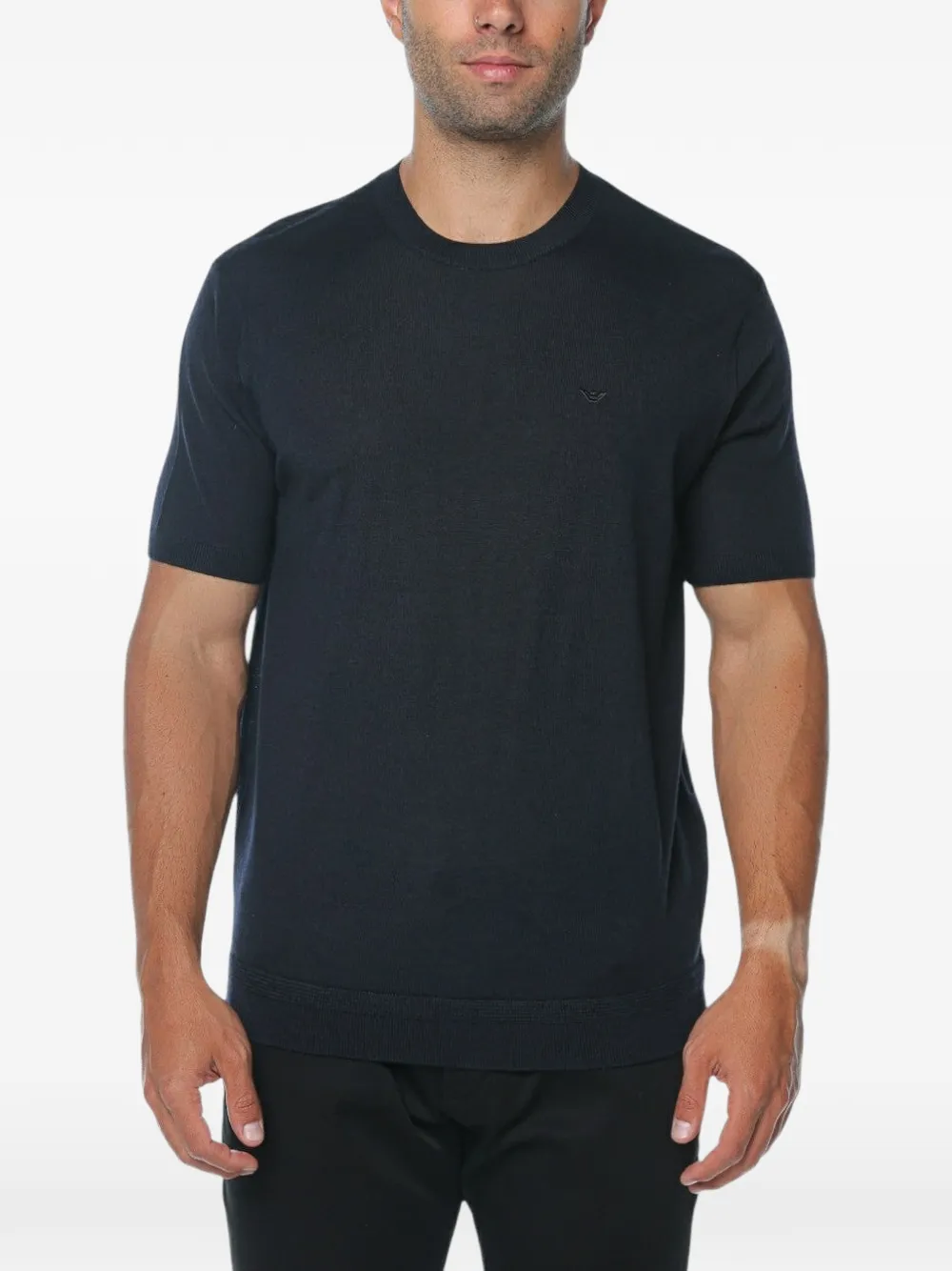Emporio Armani Travel Essential smooth wool sweater - Blu