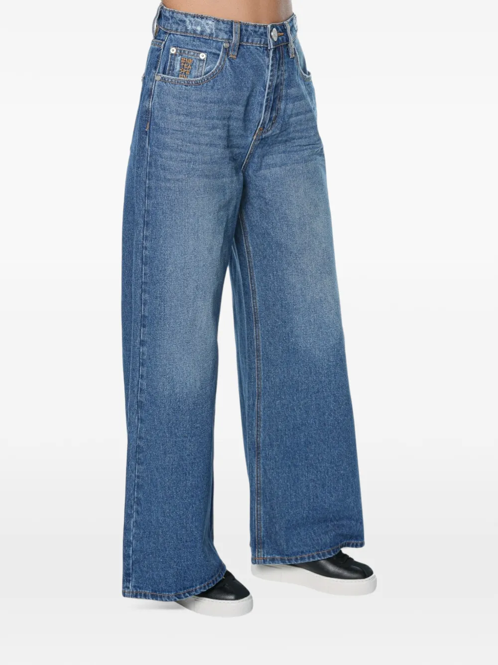 One Teaspoon Love Machines jeans met wijde pijpen Blauw
