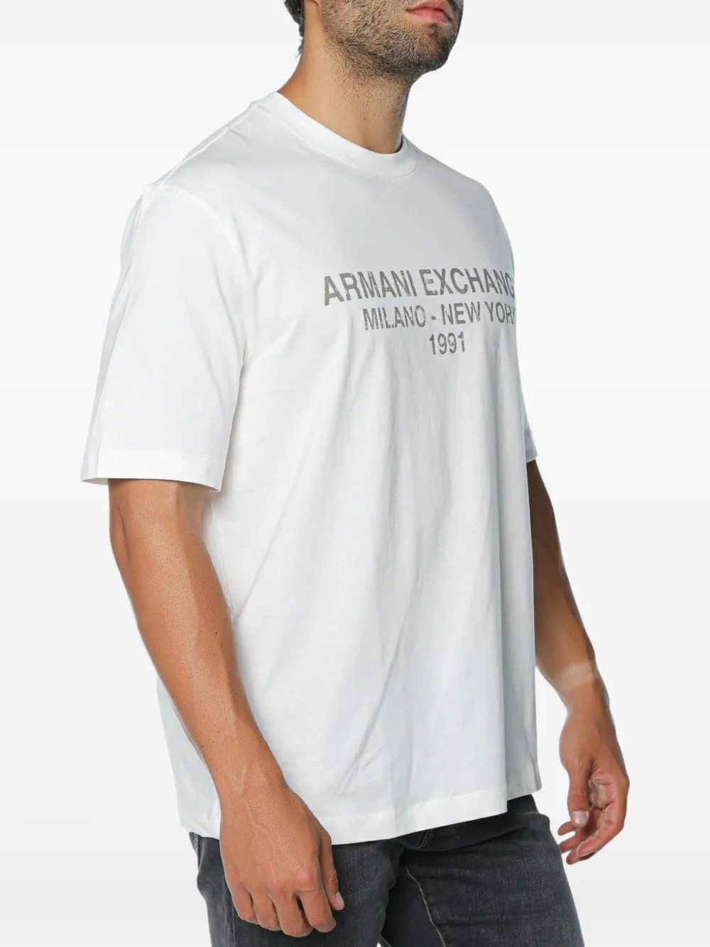 Armani Exchange logo-print T-shirt Wit